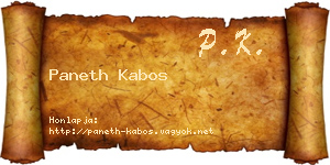 Paneth Kabos névjegykártya